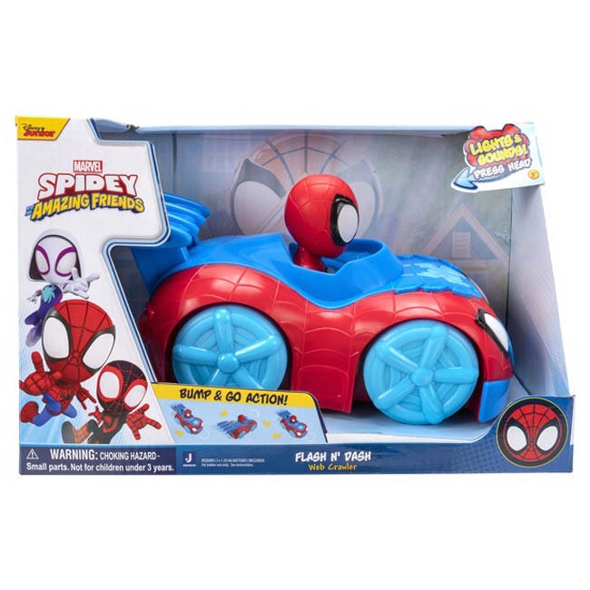 JAZWARES SPIDEY AND FRIENDS VEHCLE FLASH & DASH B/O