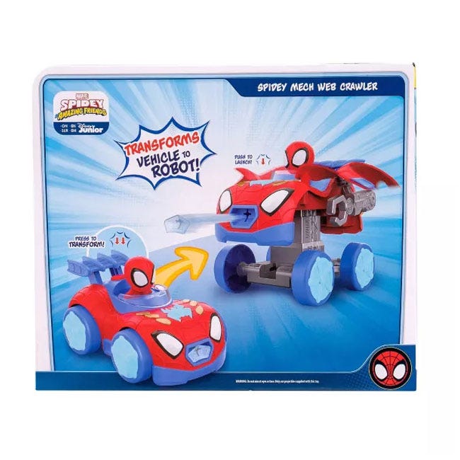SPIDEY N FRIENDS MECH WEB CRAWLER TRANSFORMING 8IN VEHICLE