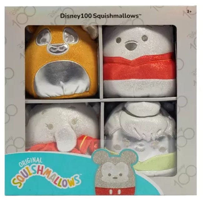 SQUISHMALLOWS 5-INCH DISNEY 100 4-PACK PLUSH