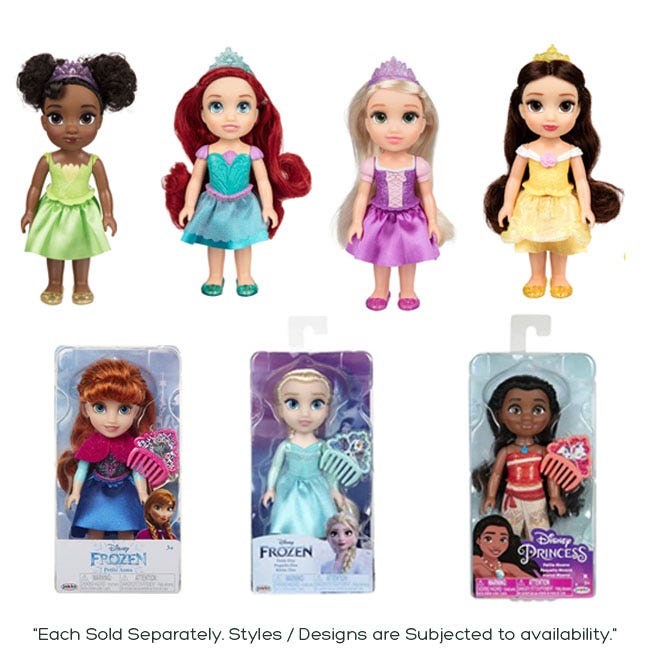 JAKKS PACIFIC DISNEY PRINCESS 6 INCH PETITE DOLL W/COMB