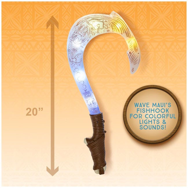 DISNEY MOANA 2 MAUI MAGICAL FISH HOOK BATTERY OPERATED