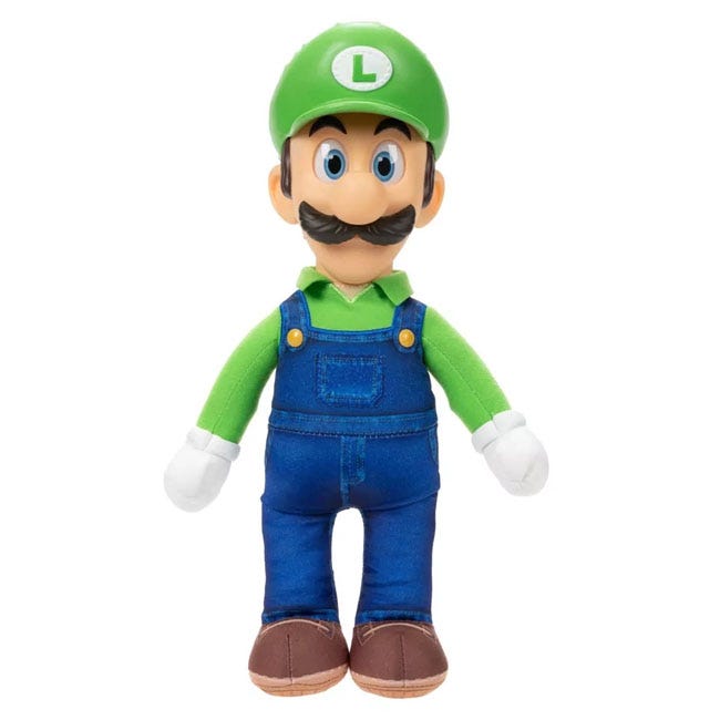 SUPER MARIO NINTENDO MOVIE PLUSH 15 INCH LUIGI