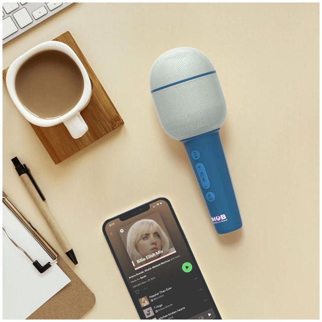 MOB MICRO GROOVY MICROPHONE SPEAKER BLUE