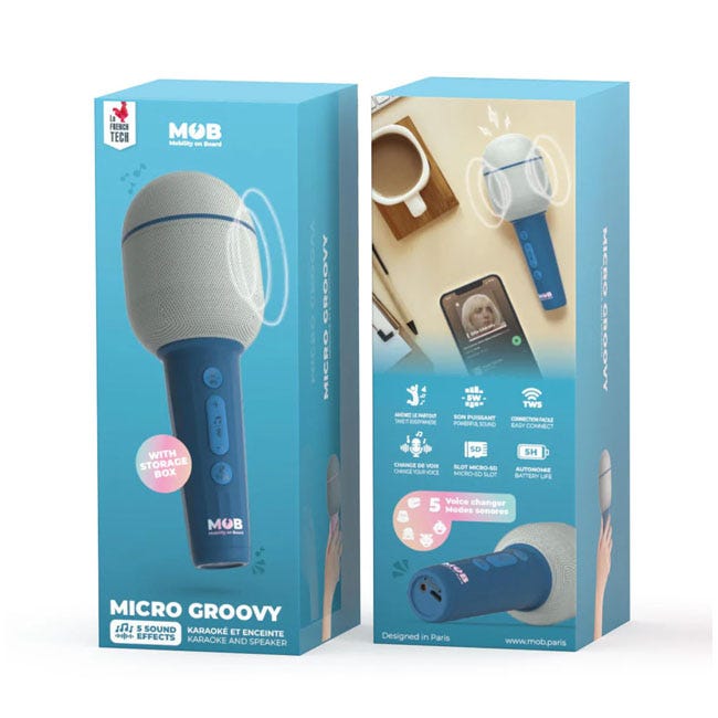 MOB MICRO GROOVY MICROPHONE SPEAKER BLUE