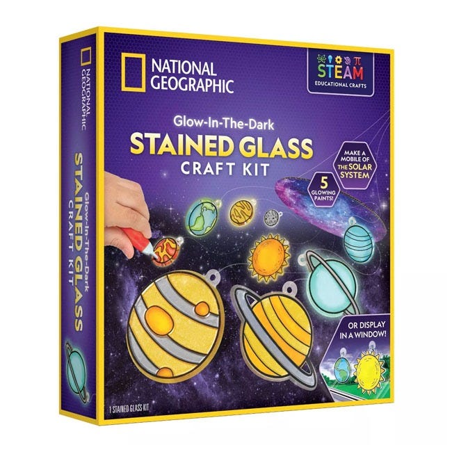 NATIONAL GEOGRAPHIC STAINED GLASS SOLAR SYSTEM CRAFT KIT