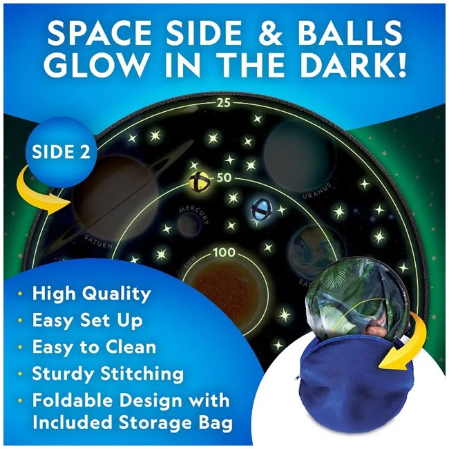 NATIONAL GEOGRAPHIC GLOW-IN-THE-DARK DARTBOARD GAME SET