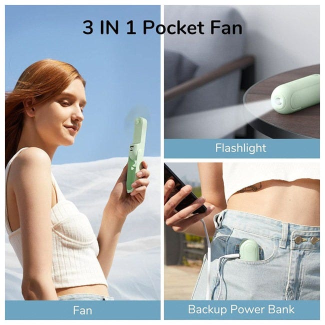 JISULIFE HANDHELD FAN LIFE8 PLUS - MINT GREEN