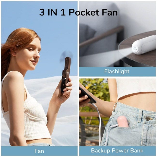 JISULIFE HANDHELD FAN LIFE8 PLUS - PINK