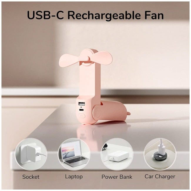 JISULIFE HANDHELD FAN LIFE8 PLUS - PINK