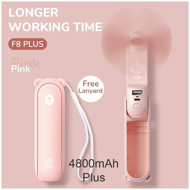 JISULIFE HANDHELD FAN LIFE8 PLUS - PINK