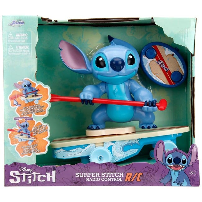JADA TOYS DISNEY STITCH REMOTE CONTROL 10-INCH SUPER SURFER
