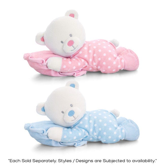 KEEL TOYS 25CM KEELECO BEAR ON PILLOW 2PC ASSORTED