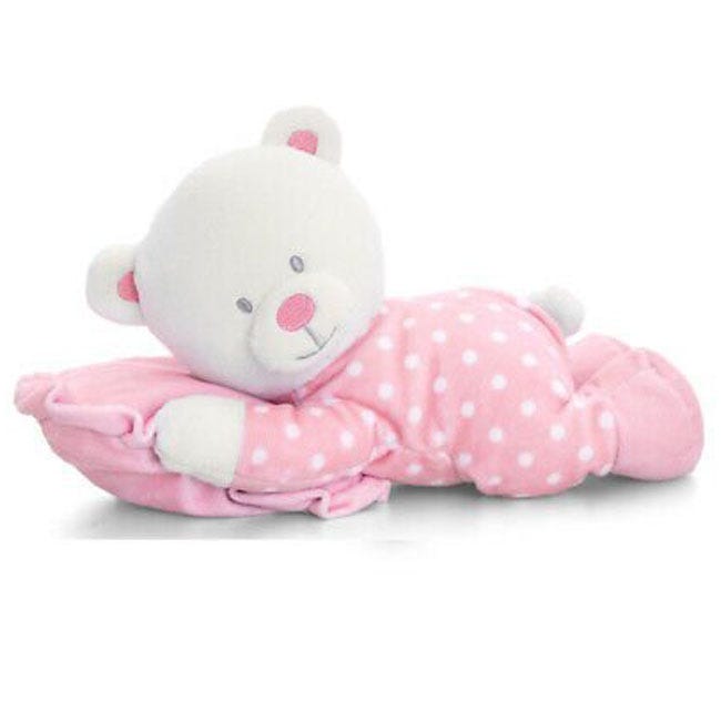 KEEL TOYS 25CM KEELECO BEAR ON PILLOW 2PC ASSORTED