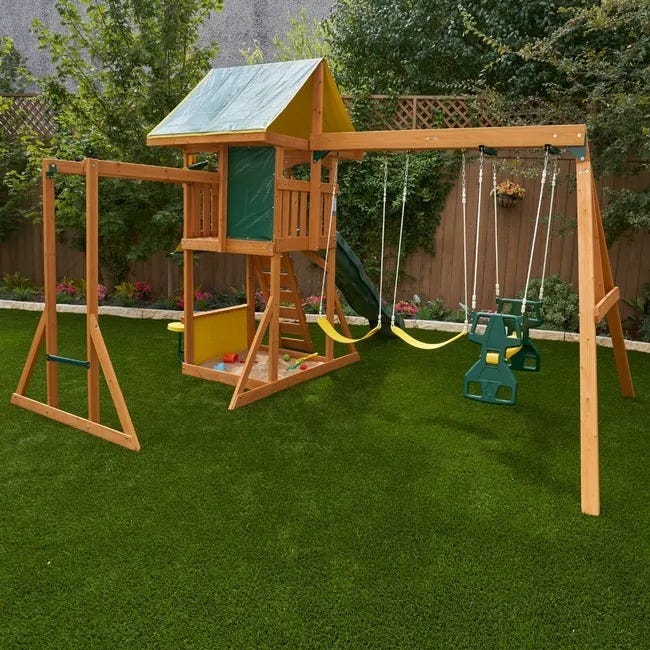 KIDKRAFT BROOKRIDGE WOODEN GYMSET (4.22 X 3.86 X 2.74 M)