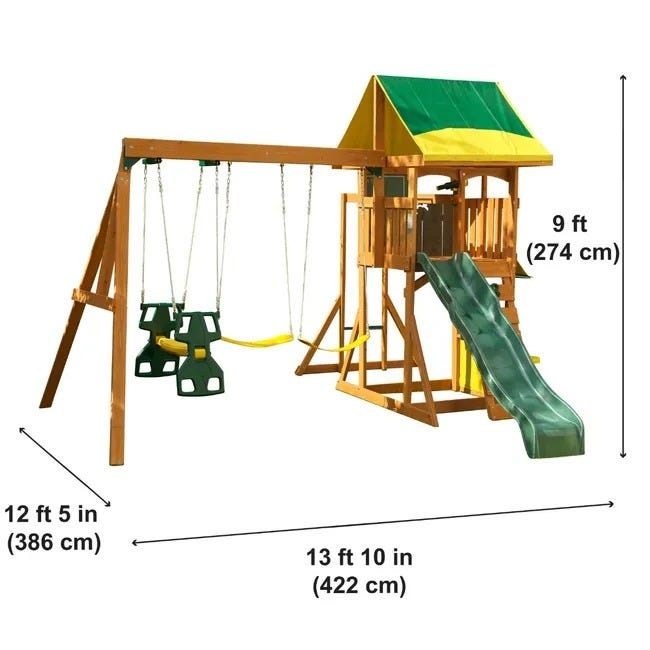 KIDKRAFT BROOKRIDGE WOODEN GYMSET (4.22 X 3.86 X 2.74 M)