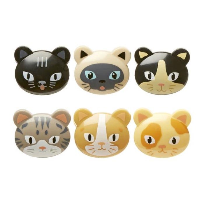 KIKKERLAND CAT BAG CLIPS SET OF 6