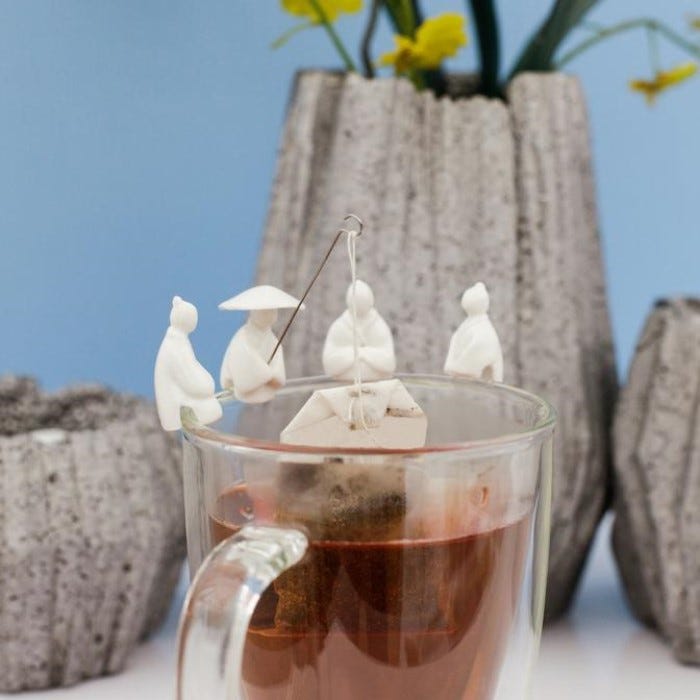 KIKKERLAND TEA HOLDER FISHERMAN SET OF 4