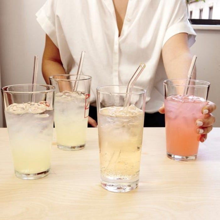 KIKKERLAND CLEAR REUSABLE GLASS STRAWS