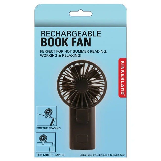 KIKKERLAND RECHARGEABLE BOOK FAN