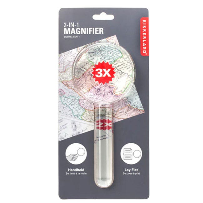 KIKKERLAND 2 IN 1 ACRYLIC MAGNIFIER