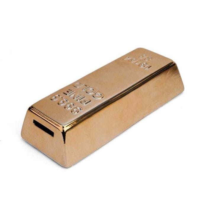 KIKKERLAND COIN BANK GOLD BAR
