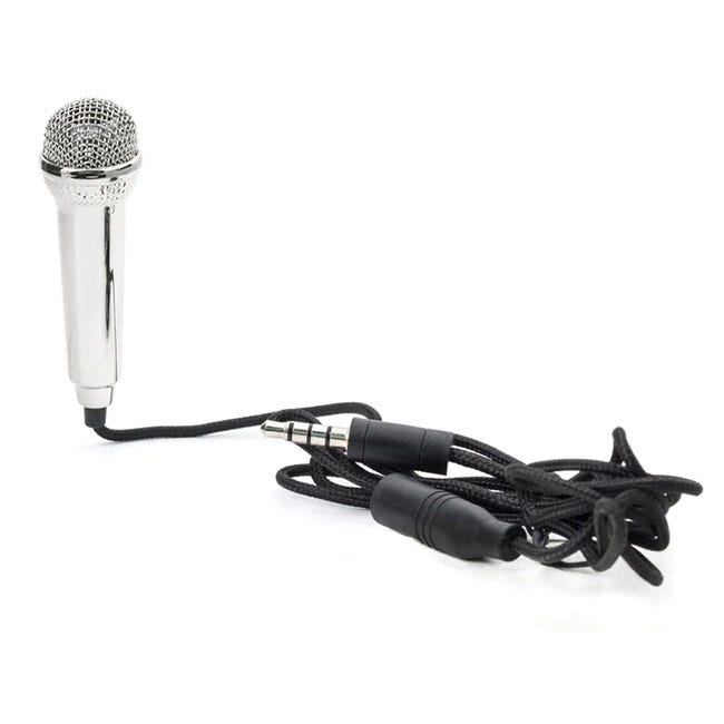 KIKKERLAND MINI KARAOKE MICROPHONE-SILVER
