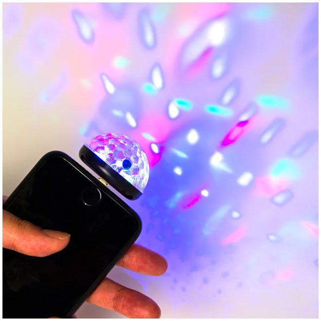 KIKKERLAND IPHONE DISCO LIGHT BLACK