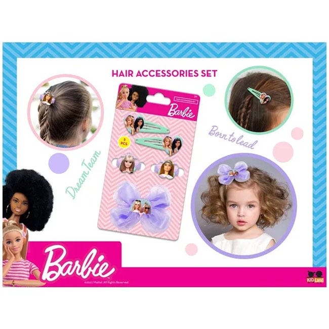 KIDLAND LUV HER BARBIE KIDS BOWS AND HAIR CLIPS SET OF 5PCS