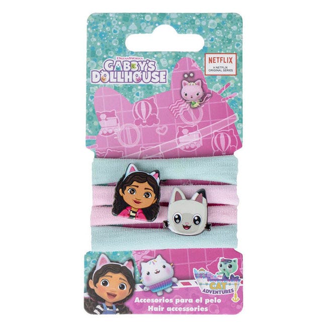 KIDLAND GABBY'S DOLLHOUSE HAIR TIE SET OF 4PCS