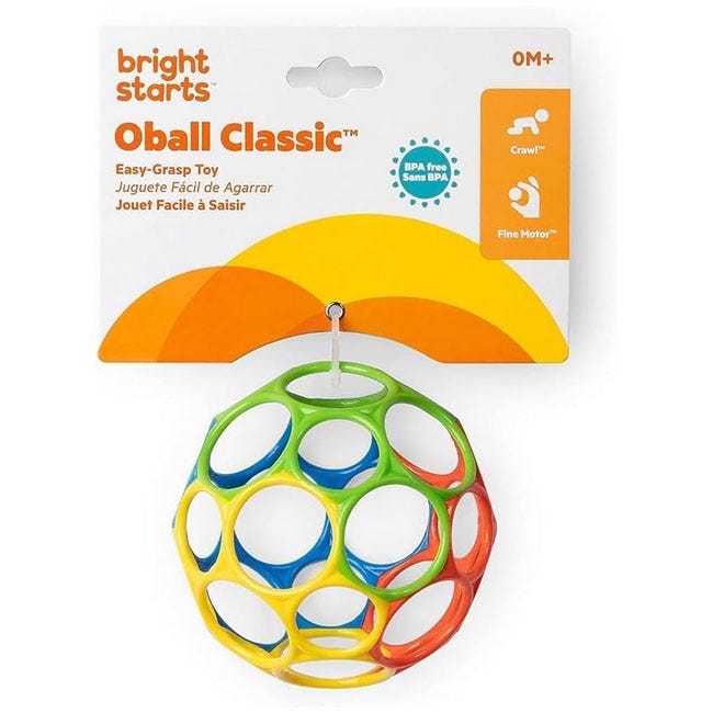 BRIGHT STARTS OBALL EASY GRASP CLASSIC COLOR FULL  BALL