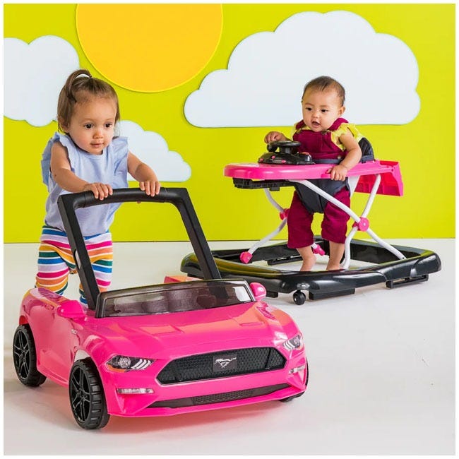 BRIGHT STARTS FORD MUSTANG 4 IN 1 PINK BABY ACTIVITY CENTER