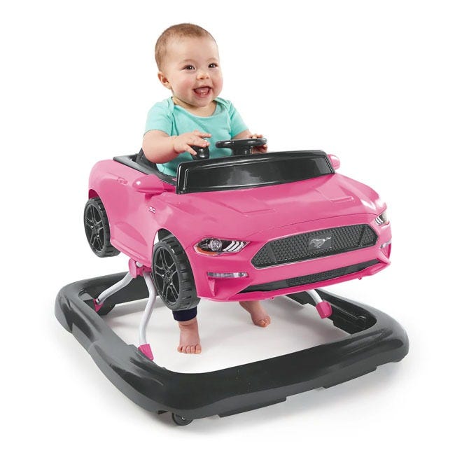 BRIGHT STARTS FORD MUSTANG 4 IN 1 PINK BABY ACTIVITY CENTER