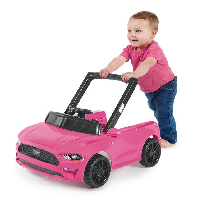 BRIGHT STARTS FORD MUSTANG 4 IN 1 PINK BABY ACTIVITY CENTER