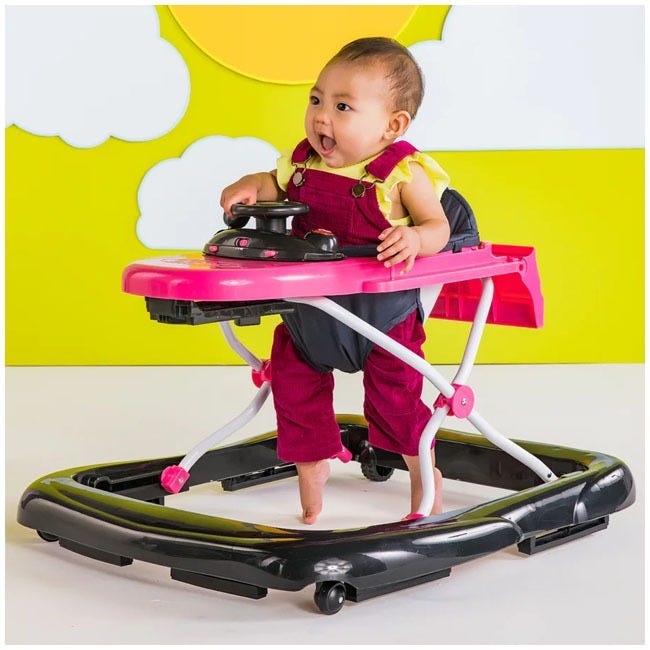 BRIGHT STARTS FORD MUSTANG 4 IN 1 PINK BABY ACTIVITY CENTER