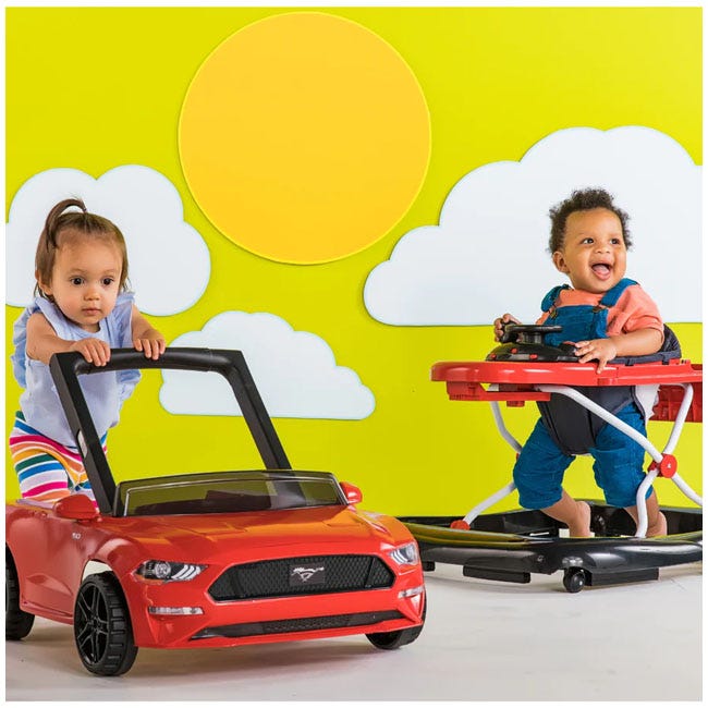 BRIGHT STARTS FORD MUSTANG 4IN1 ACTIVITY PUSH WALKER RED