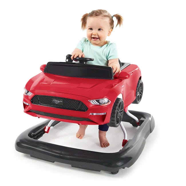 BRIGHT STARTS FORD MUSTANG 4IN1 ACTIVITY PUSH WALKER RED
