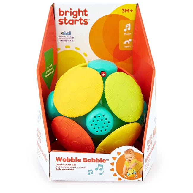 BRIGHT STARTS WOBBLE BOBBLE ACTIVITY BALL TOY