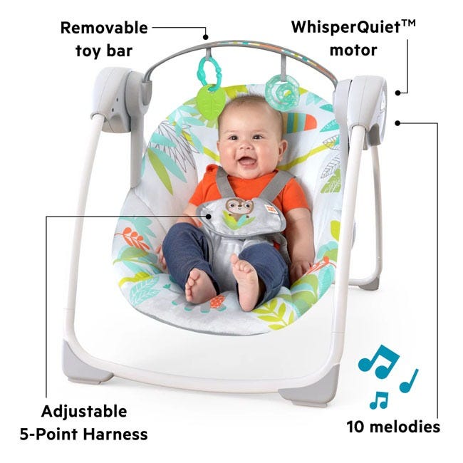 BRIGHT STARTS RAINFOREST VIBES PORTABLE ROCKER
