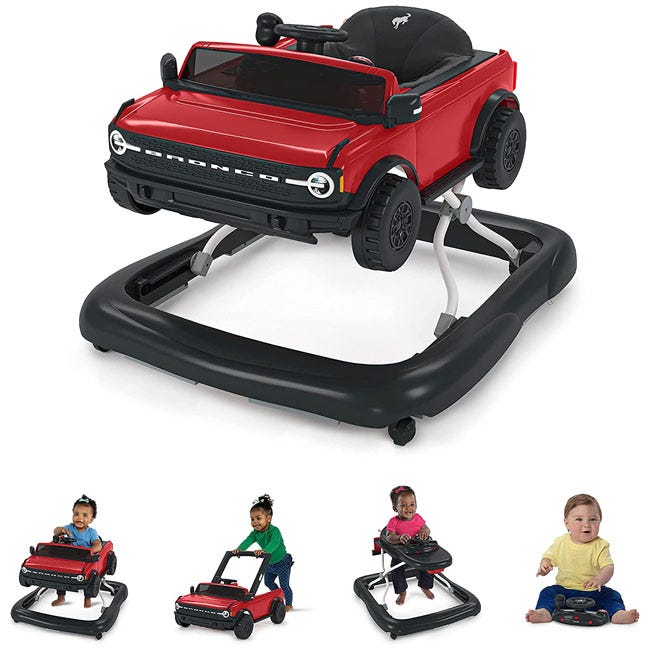 BRIGHT STARTS FORD BRONCO 4IN1 ACTIVITY PUSH WALKER RED