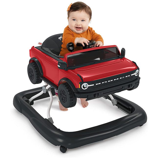 BRIGHT STARTS FORD BRONCO 4IN1 ACTIVITY PUSH WALKER RED