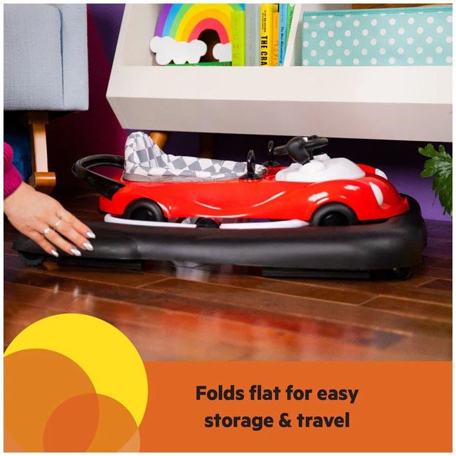 BRIGHT STARTS LITTLE SPEEDSTER 3-IN-1 CAR WALKER RED RACER
