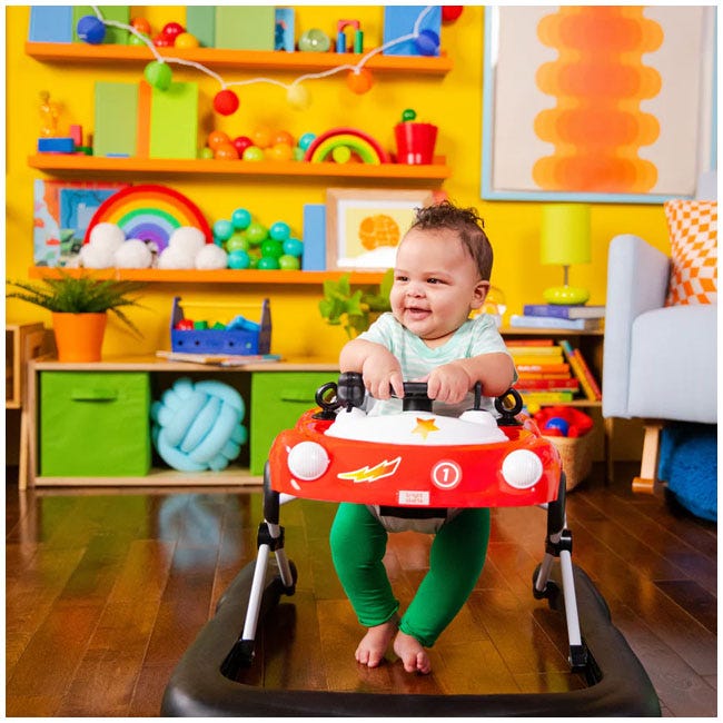 BRIGHT STARTS LITTLE SPEEDSTER 3-IN-1 CAR WALKER RED RACER