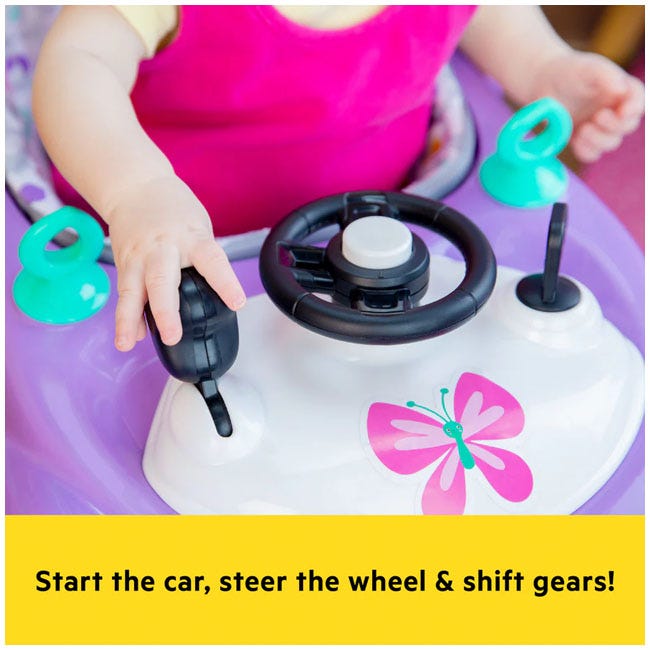 BRIGHT STARTS LITTLE SPEEDSTAR 3-IN-1 CAR WALKER PURPLE RACE