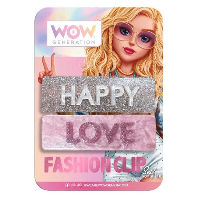 WOW GENERATION HAIR CLIPS WITH MESSAGE
