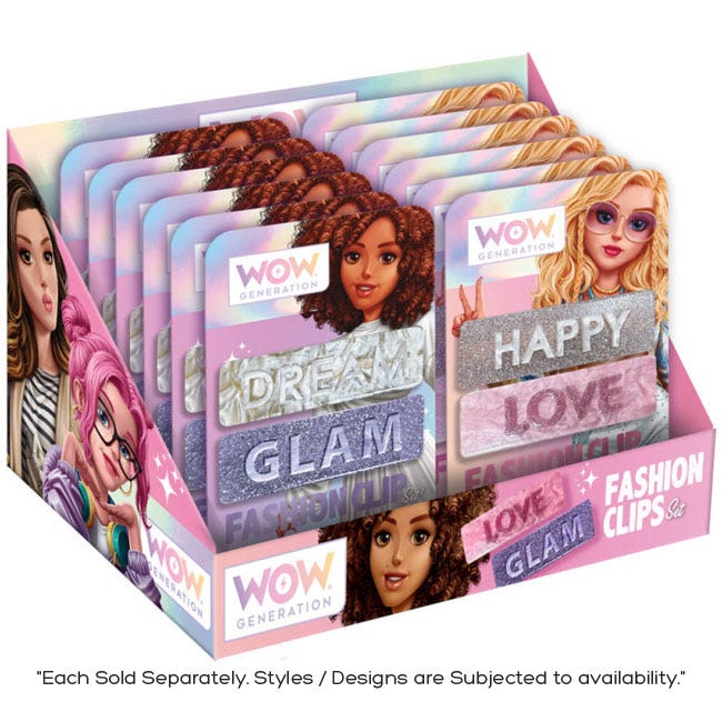 WOW GENERATION HAIR CLIPS WITH MESSAGE