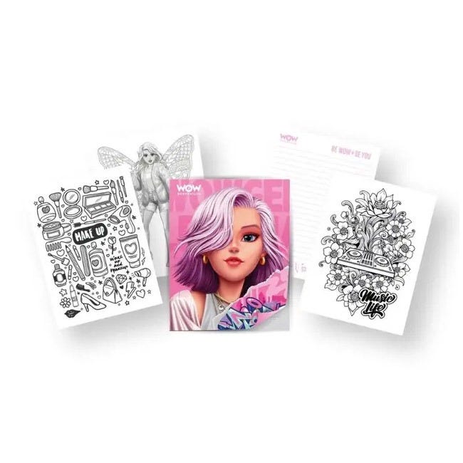 WOW GENERATION COLOURING NOTEBOOK WITH GEL PEN SET