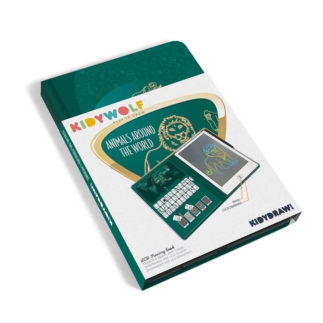 KIDYWOLF DRAW-MINI LCD TRACING BOOK ANIMALS AROUND THE WORLD