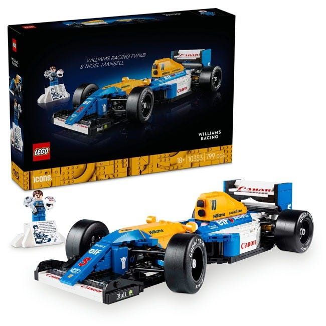 LEGO ICONS WILLIAMS RACING FW14B AND NIGEL MANSELL