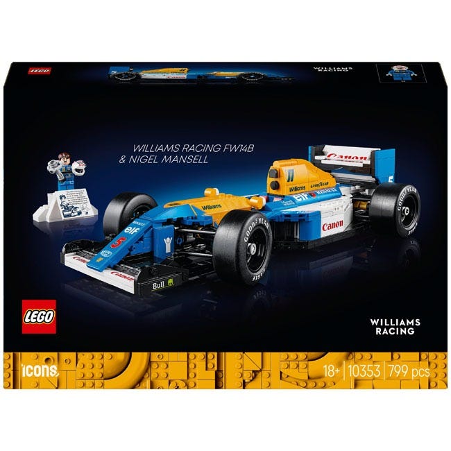 LEGO ICONS WILLIAMS RACING FW14B AND NIGEL MANSELL