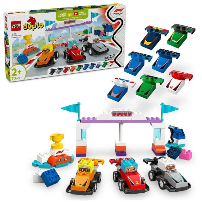 LEGO DUPLO F1 TEAM RACE CARS AND DRIVERS